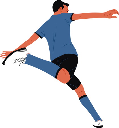 Clean Semi-realistic Soccer Player Back View